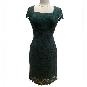 GRACE KARIN Dark Green Lace Midi Dress